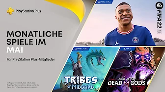 Die PS Plus Spiele im Mai sind FIFA 22, Tribes of Midgard und Curse of the Dead Gods